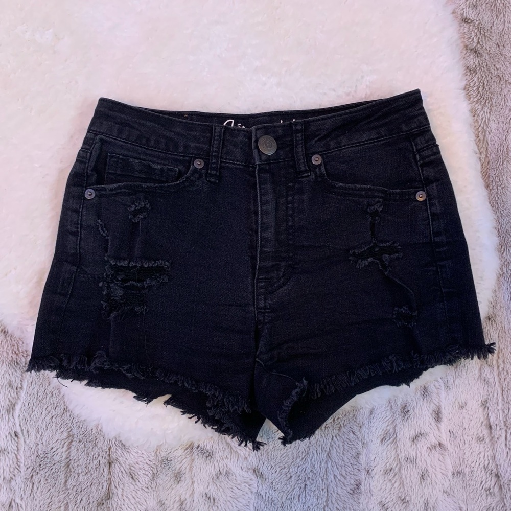Black Denim Jean Shorts